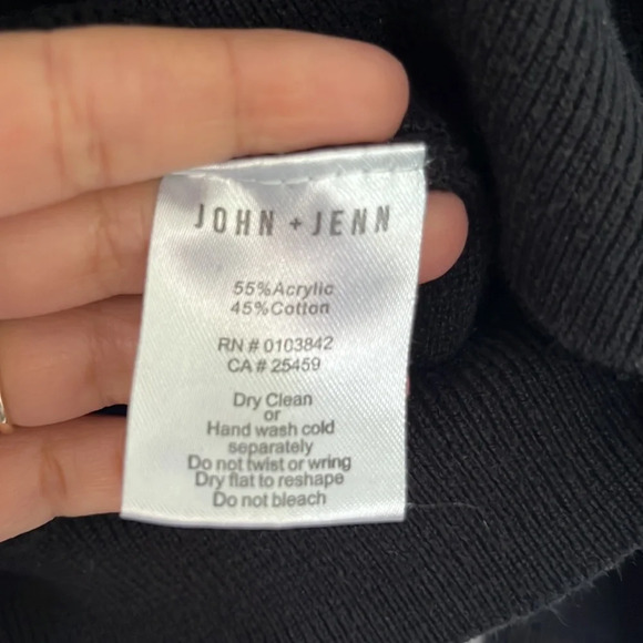 John + Jenn Anthropologie Black Ruffle Sleeve Sweater XS - Picture 6 of 6